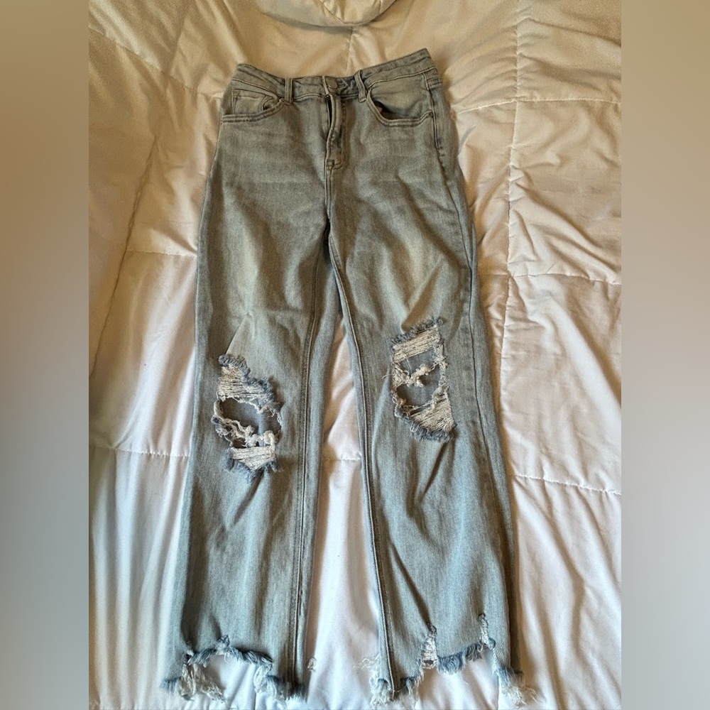 Blue ripped jeans